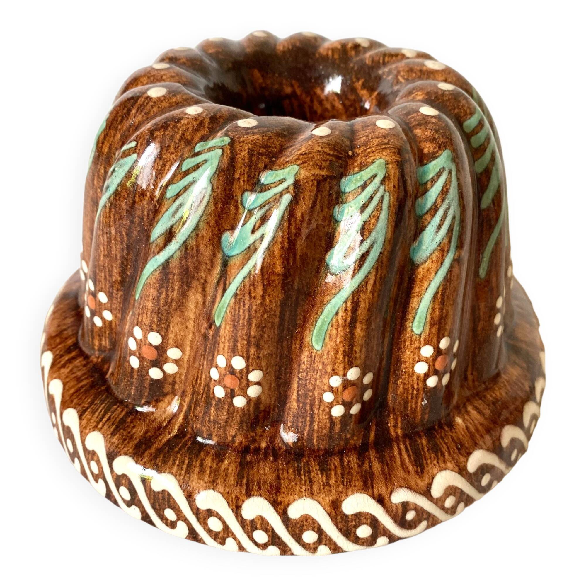 Glazed terracotta kouglof mould