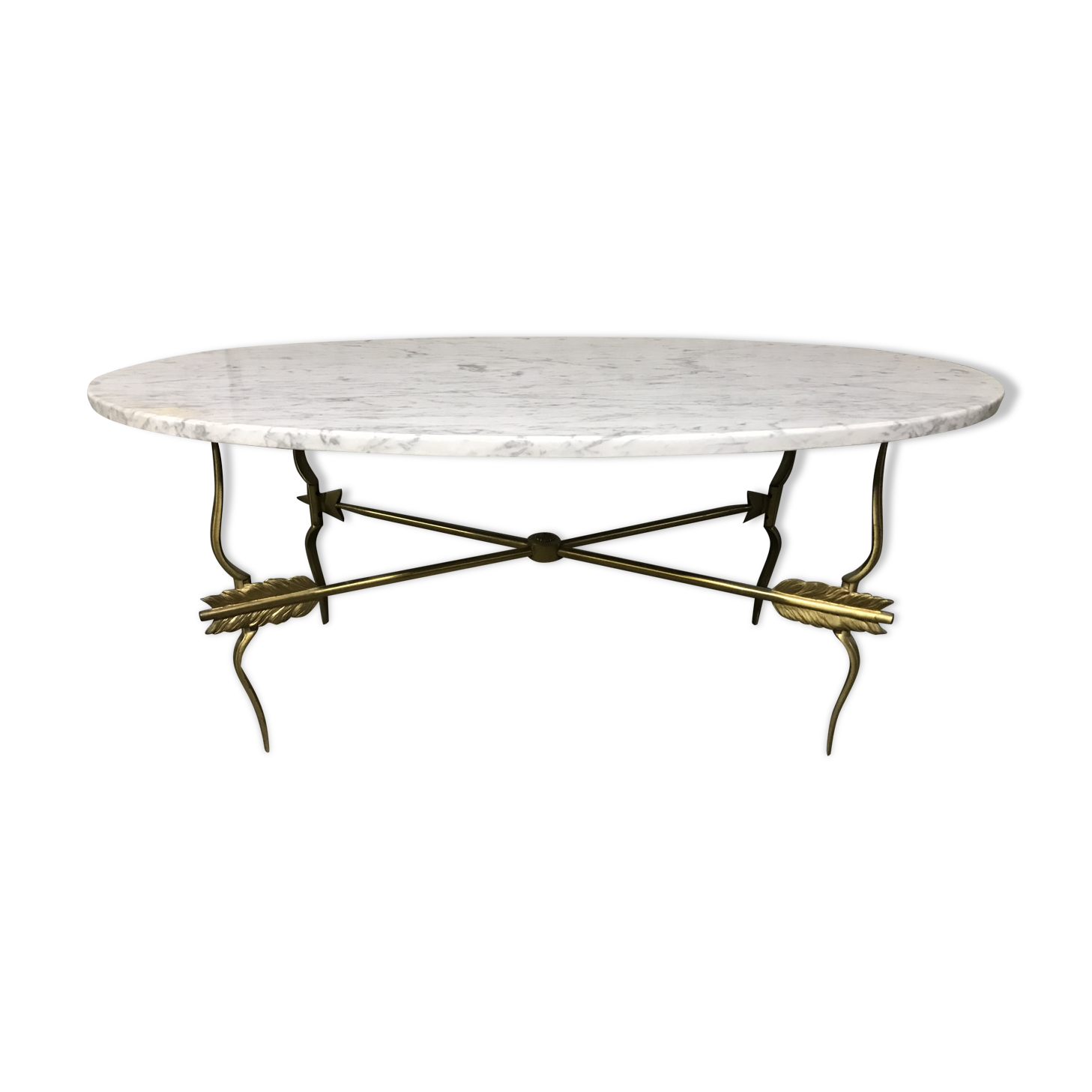 Table low brass marble 1950