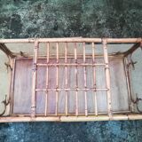 Rattan and bamboo coffee table