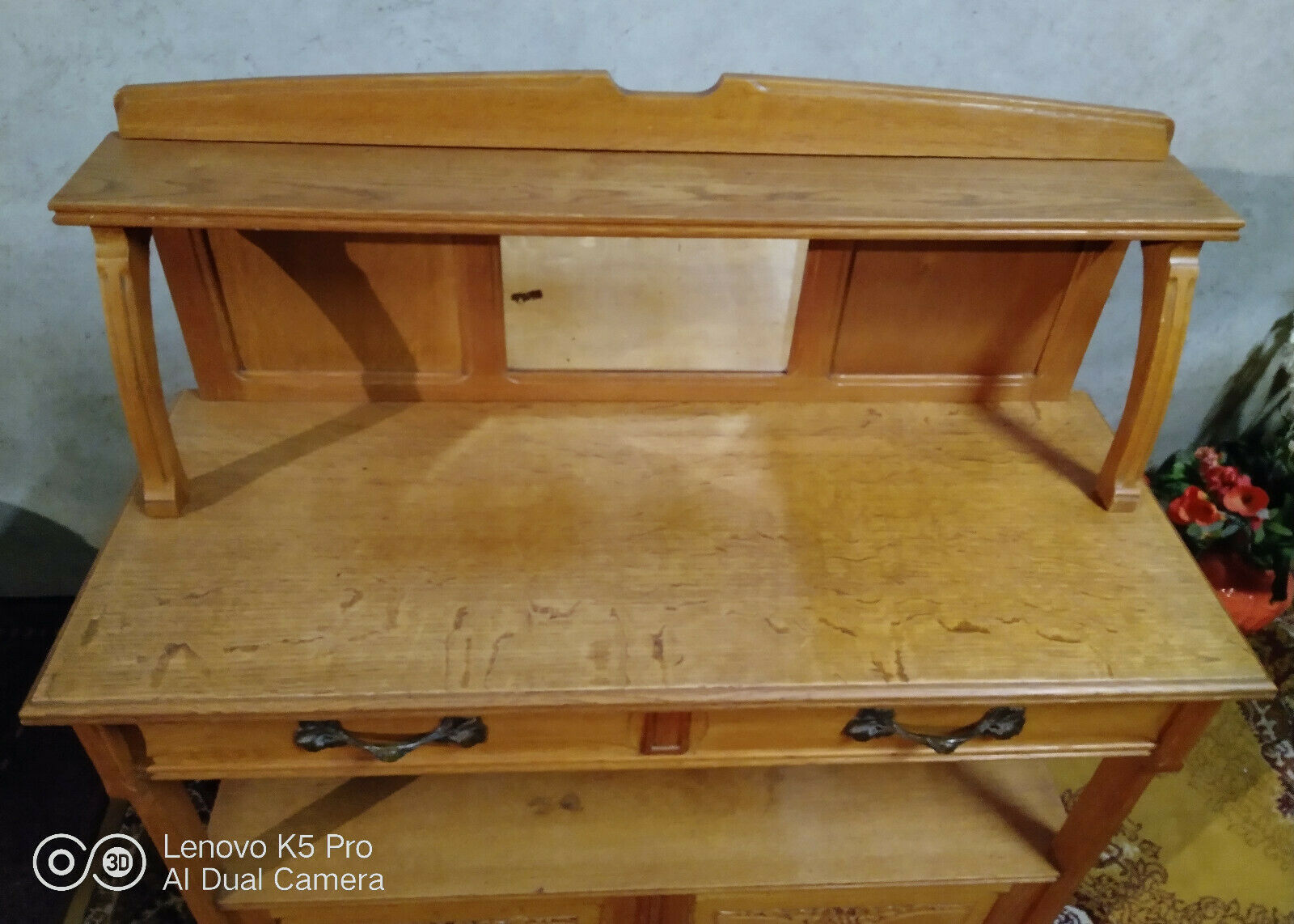 Art Nouveau oak dessert