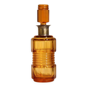 Carafe en verre ambre Art Déco, années 1930