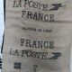 Burlap postal bag '' la poste ''