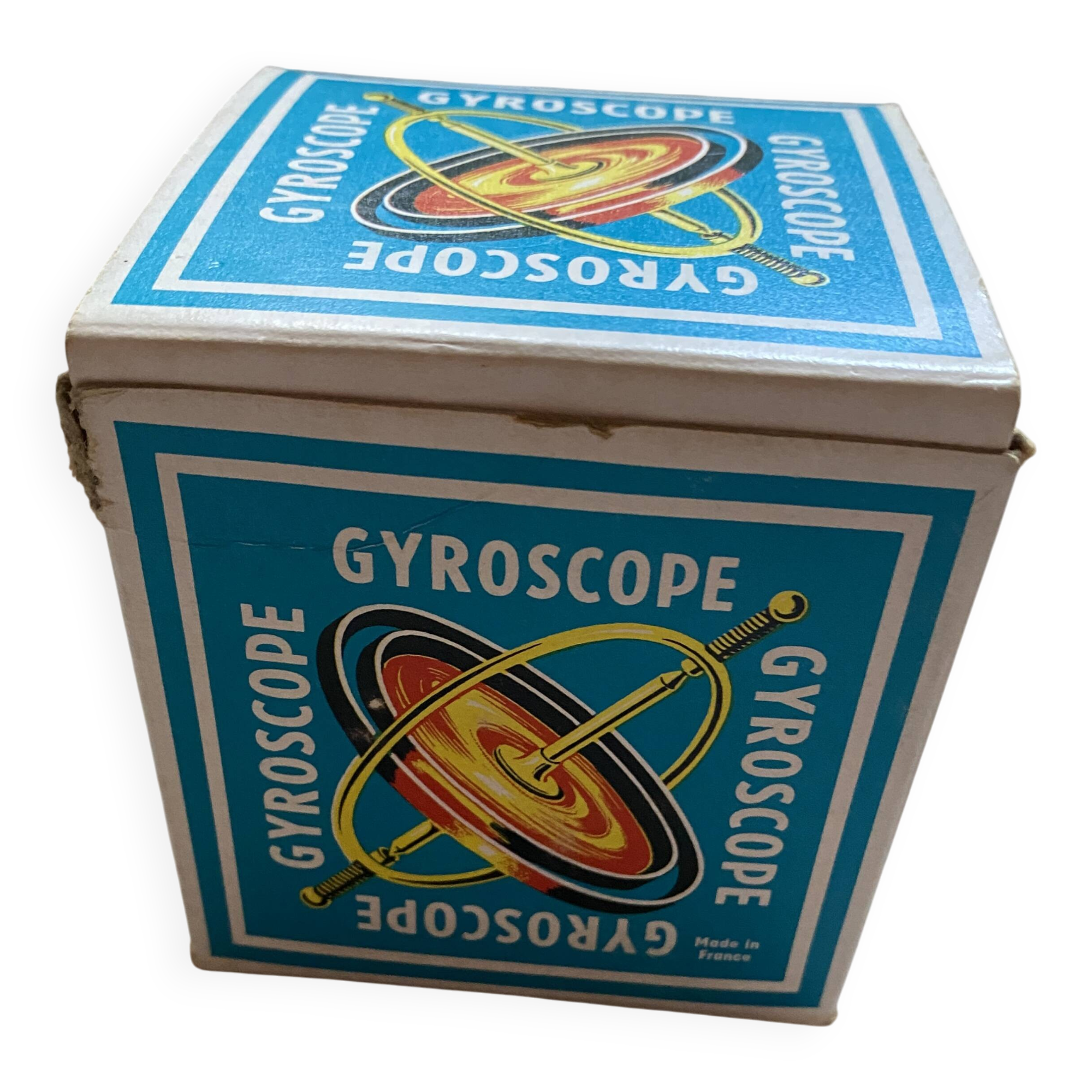 Vintage NW Paris Ma de in France gyroscope toy with box