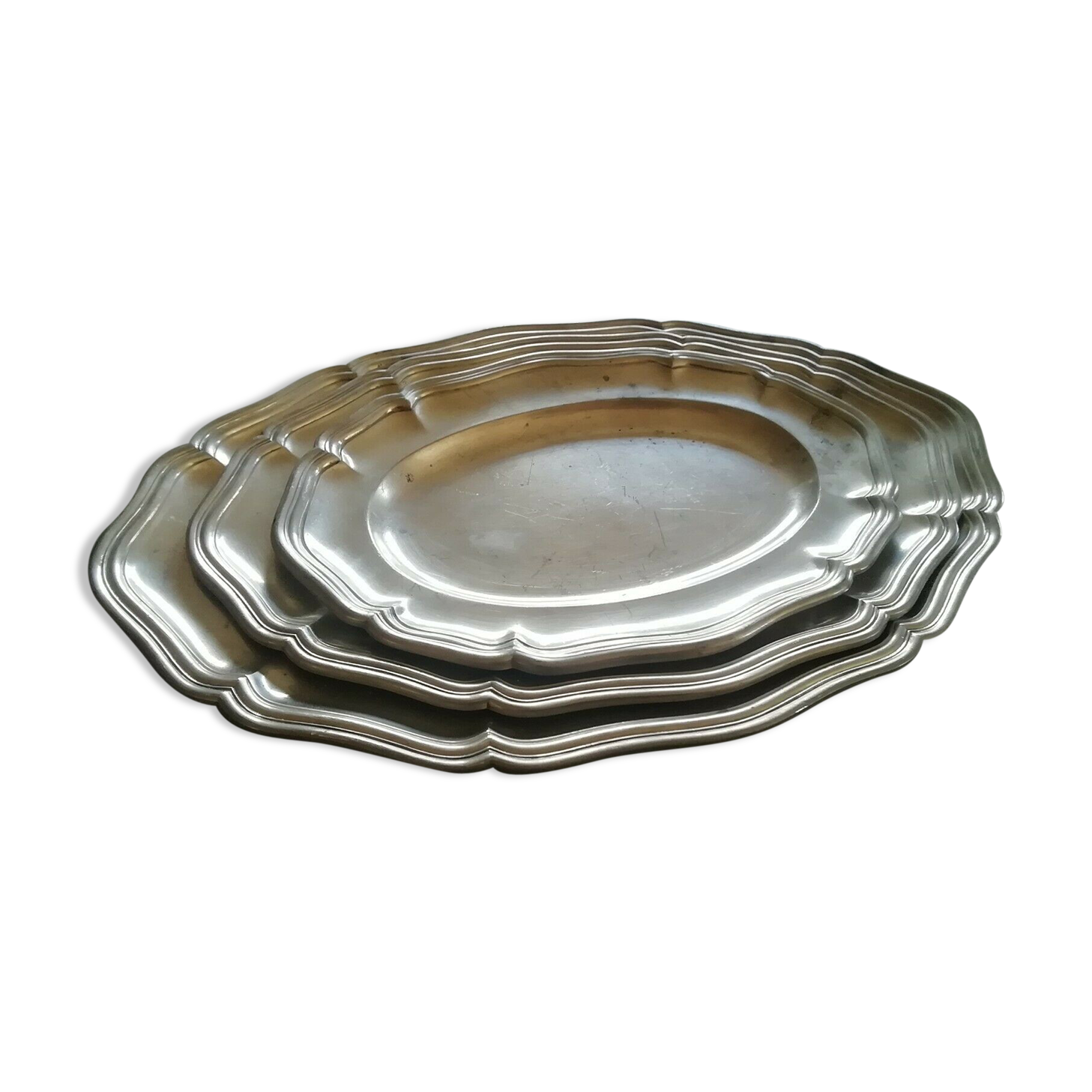 SET OF 3 DISH IN ETAIN 18th