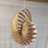 Designer wooden pendant light "Nautilus" model - 2000s