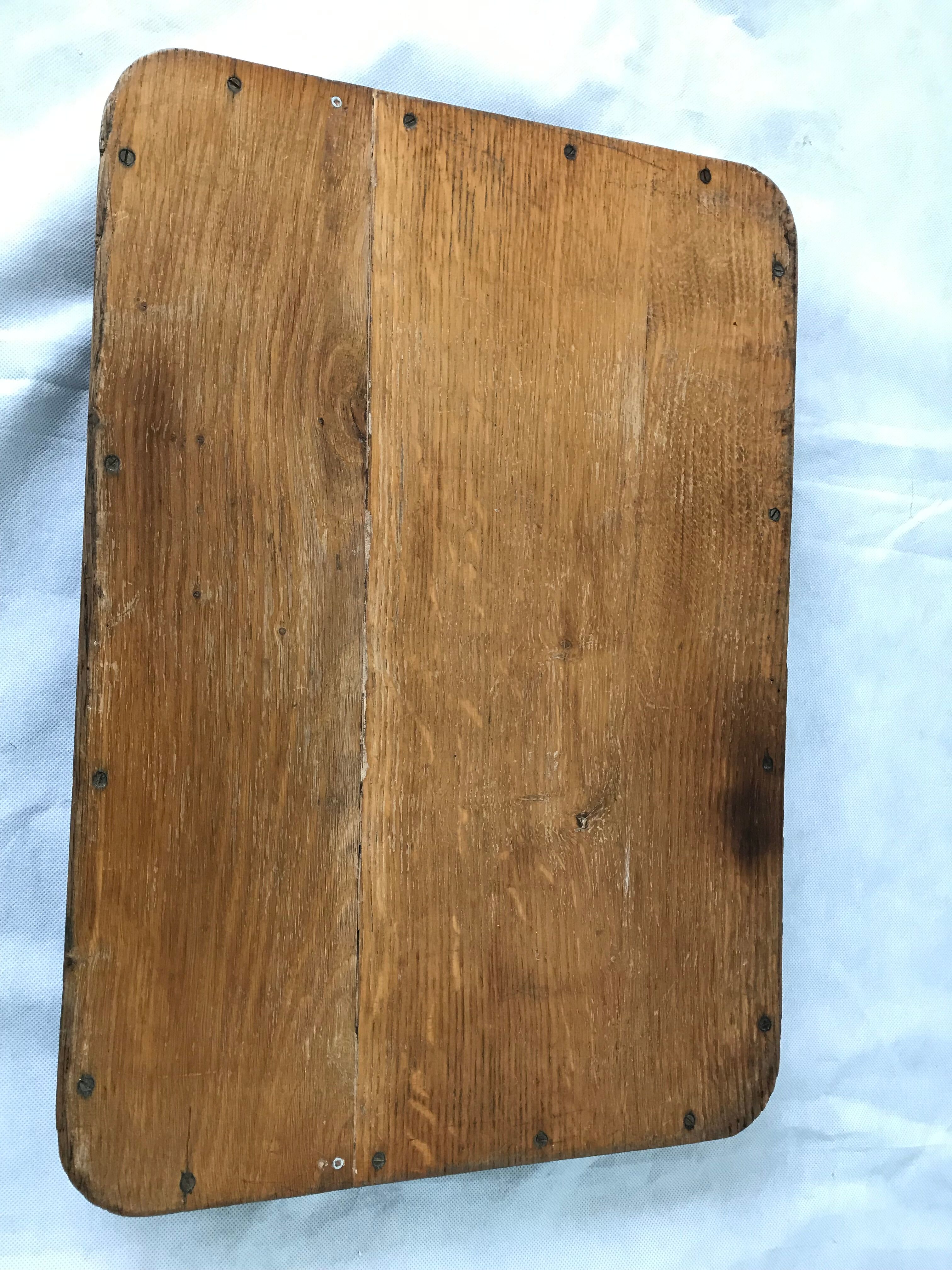 Oak and brass tray