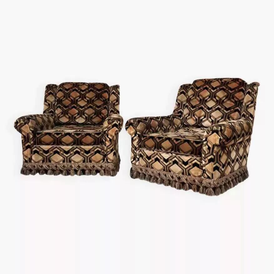 Set of 2 fabric armchairs