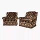 Set of 2 fabric armchairs