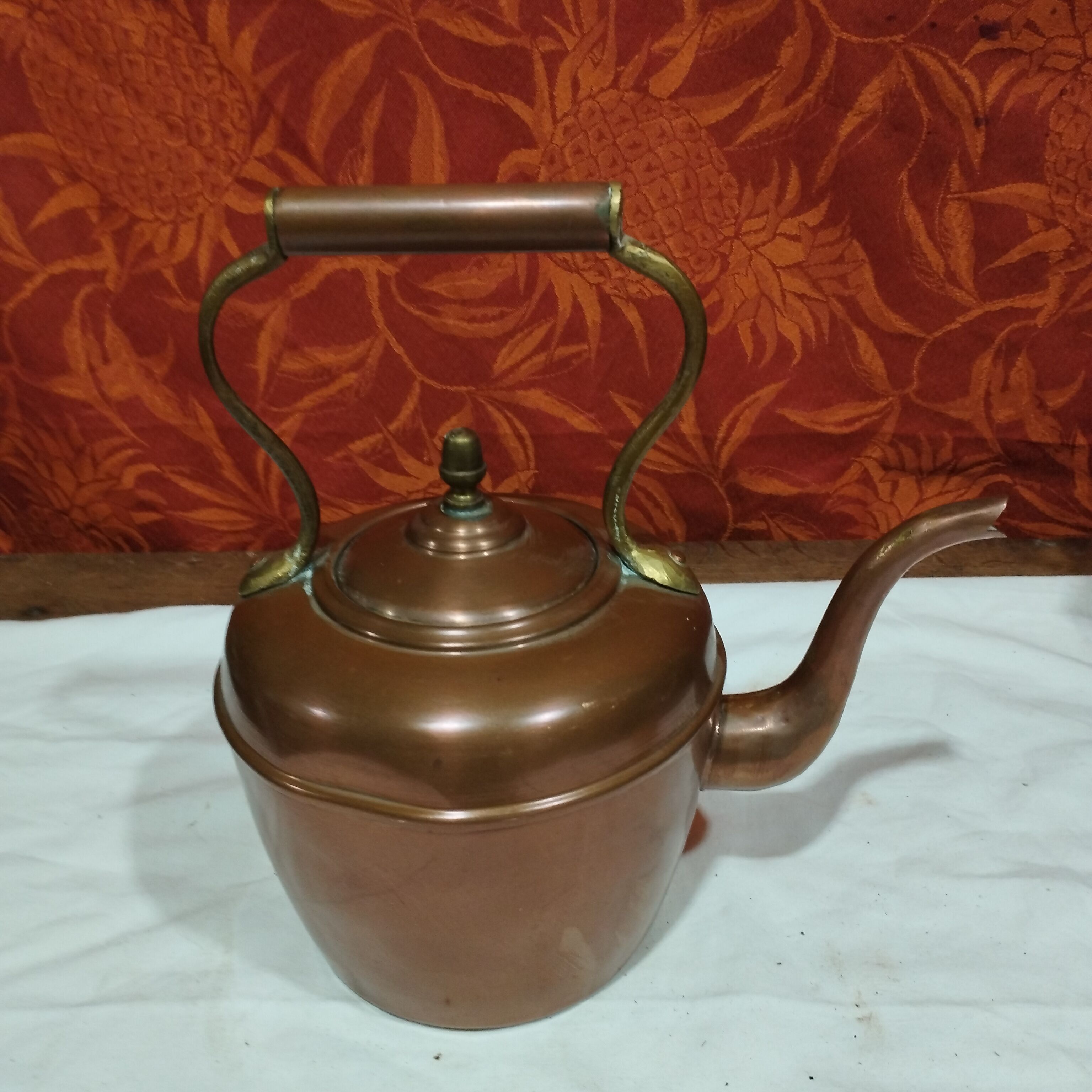 Copper and brass kettle