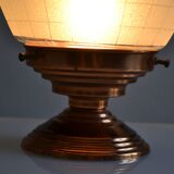 Art Deco table lamp with granite glass globe