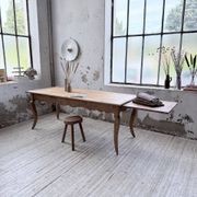 Table de ferme merisier pieds galbés XIXème