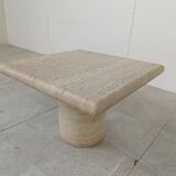 Angelo Mangiarotti Travertine side Table for Up&Up, Italy