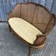 Antique Louis XV bench in solid walnut and caning