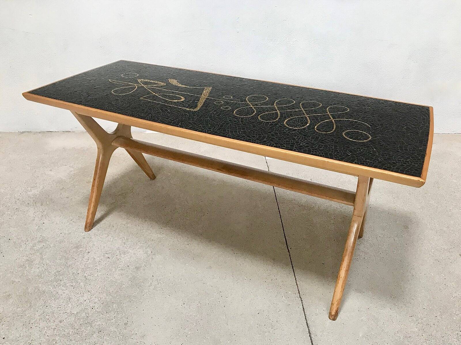 Handcrafted Mosaic coffee table by Berthold Müller, West-Germany 1950s