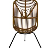 Tripod Rattan easy chair by Dirk van Sliedregt Rohe Noordwolde 1960 in the Netherlands