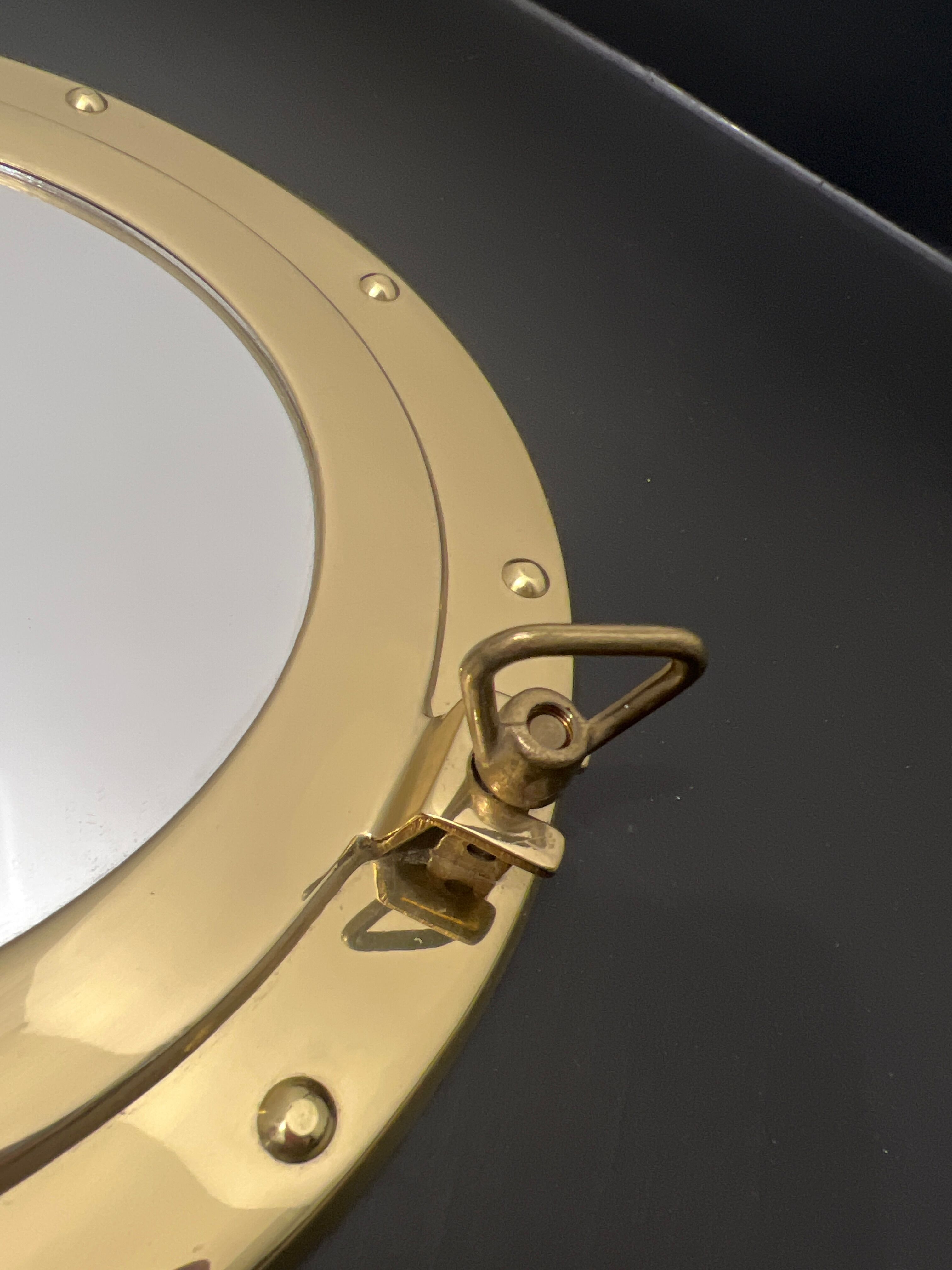 Brass porthole mirror, 30 cm