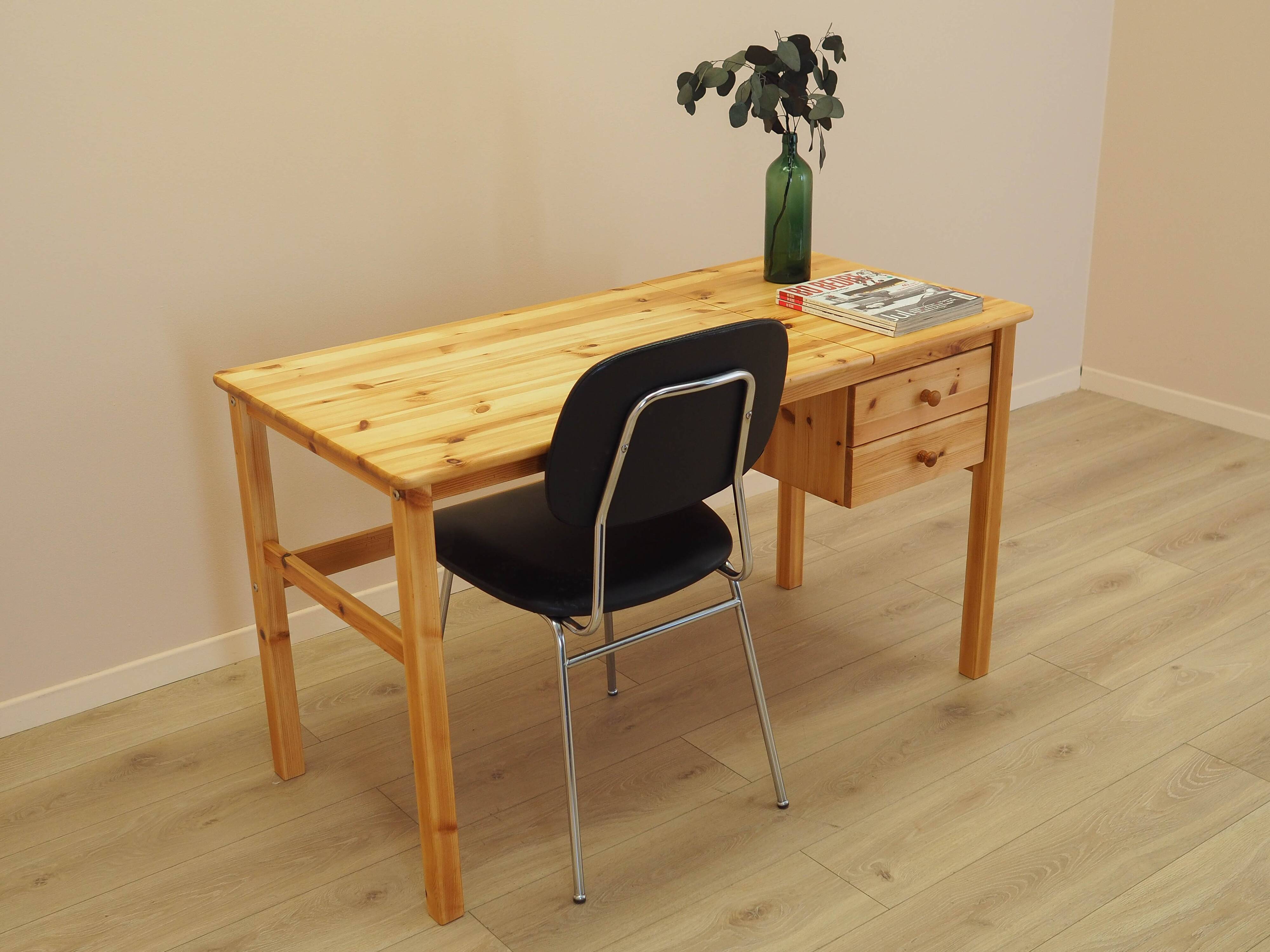 Danish pine desk with adjustable top, 1990s