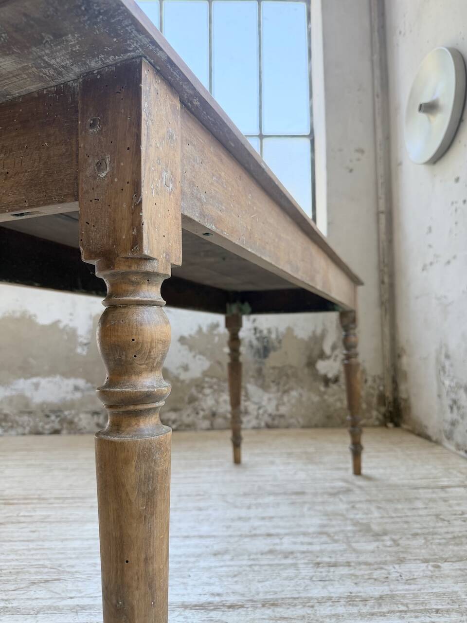 Table de ferme, bistrot en hêtre 1900
