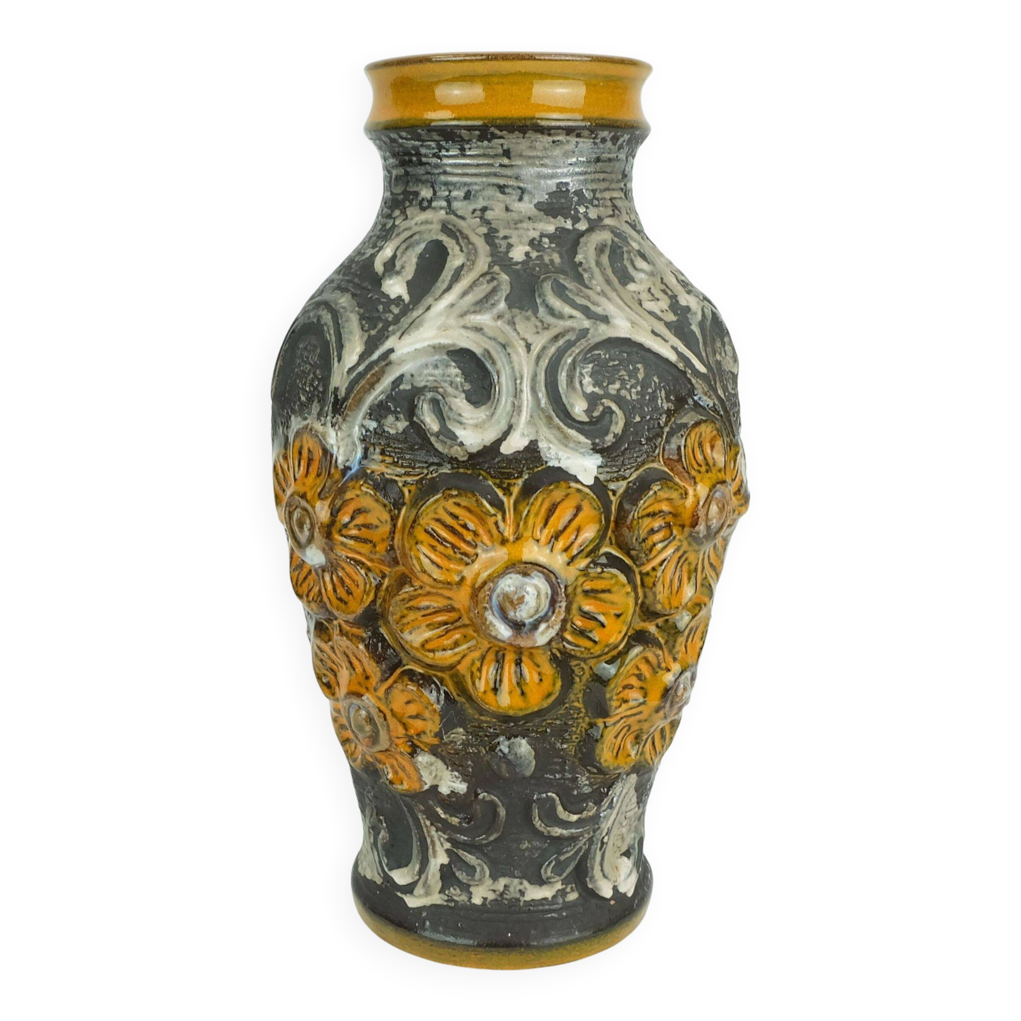 Mid century vase carstens model 7161-30 flower relief decor