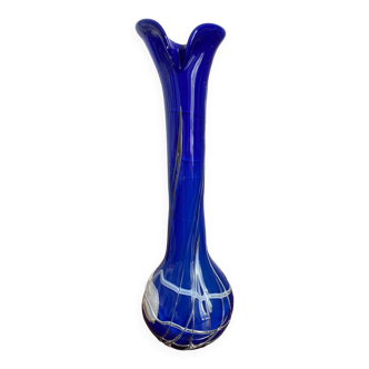 Blue blown glass vase