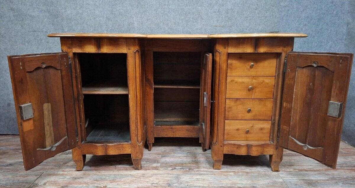 Curved double-sided desk in walnut – Regional work from the Louis XV – XVI period.