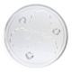 Round decorative glass tray with leaf pattern