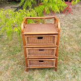 Commode en rotin vintage