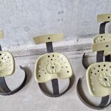 Unique set of 4 metal tractor seat chairs, 1990