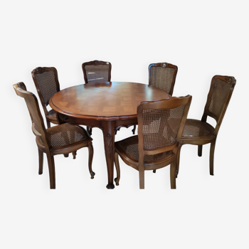 Table ronde et 6 chaises