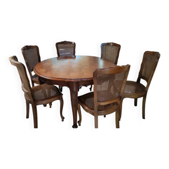 Table ronde et 6 chaises
