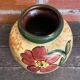 Vintage Polychrome Ceramic Ball Vase Flowers West Germany