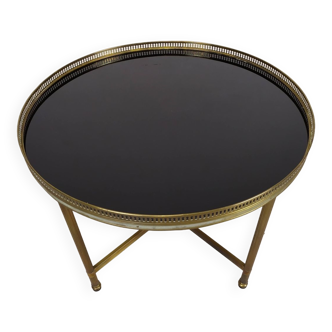 Table basse bronze verre