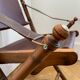 Lot de trois chaises d’officier pliantes bois et cuir