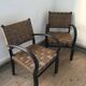 Pair of vintage rope armchairs, wooden frame, Sweden, 1960, Axel Larsson