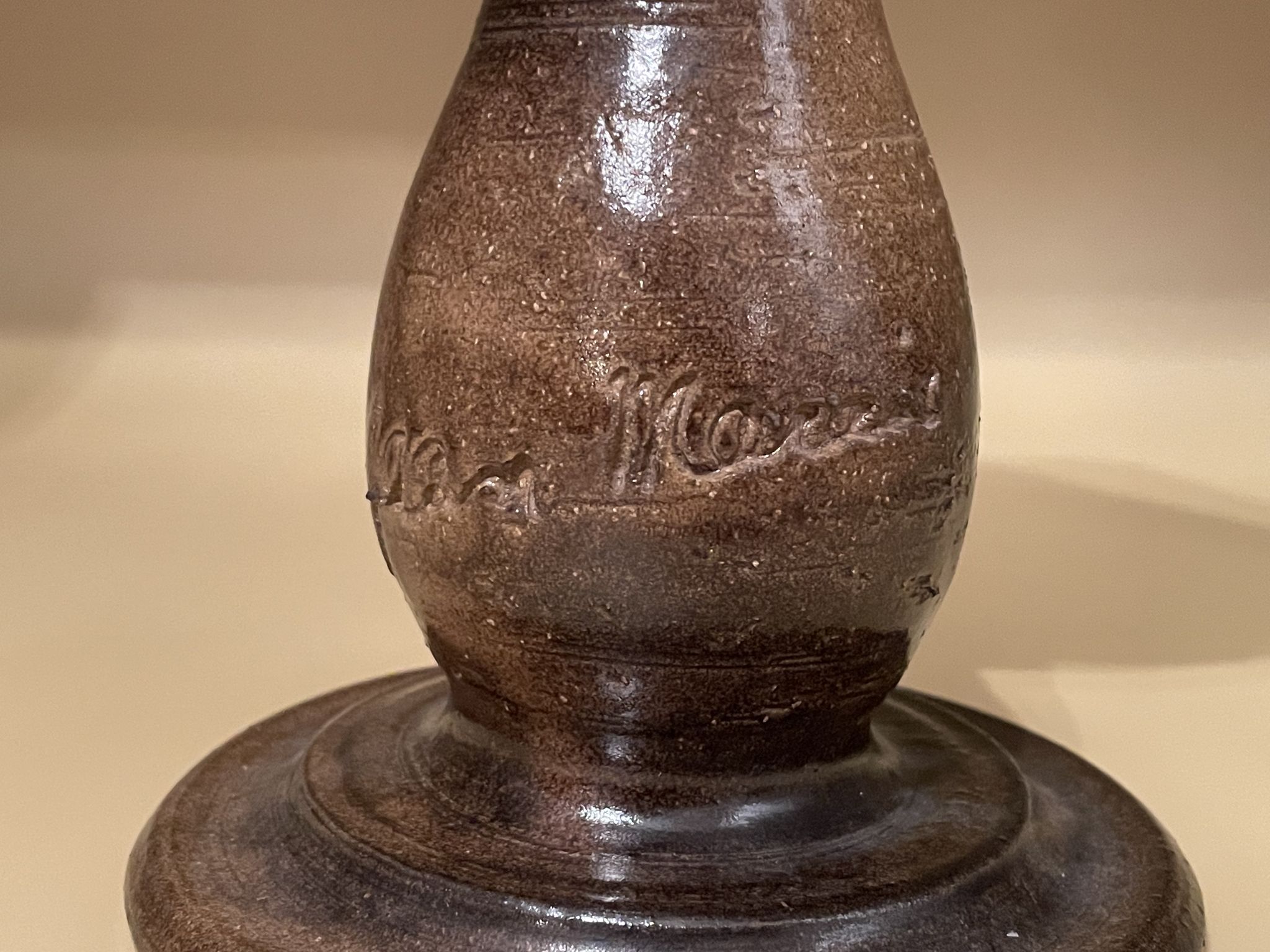 Terracotta candlestick by Jean Marais, Vallauris 1960