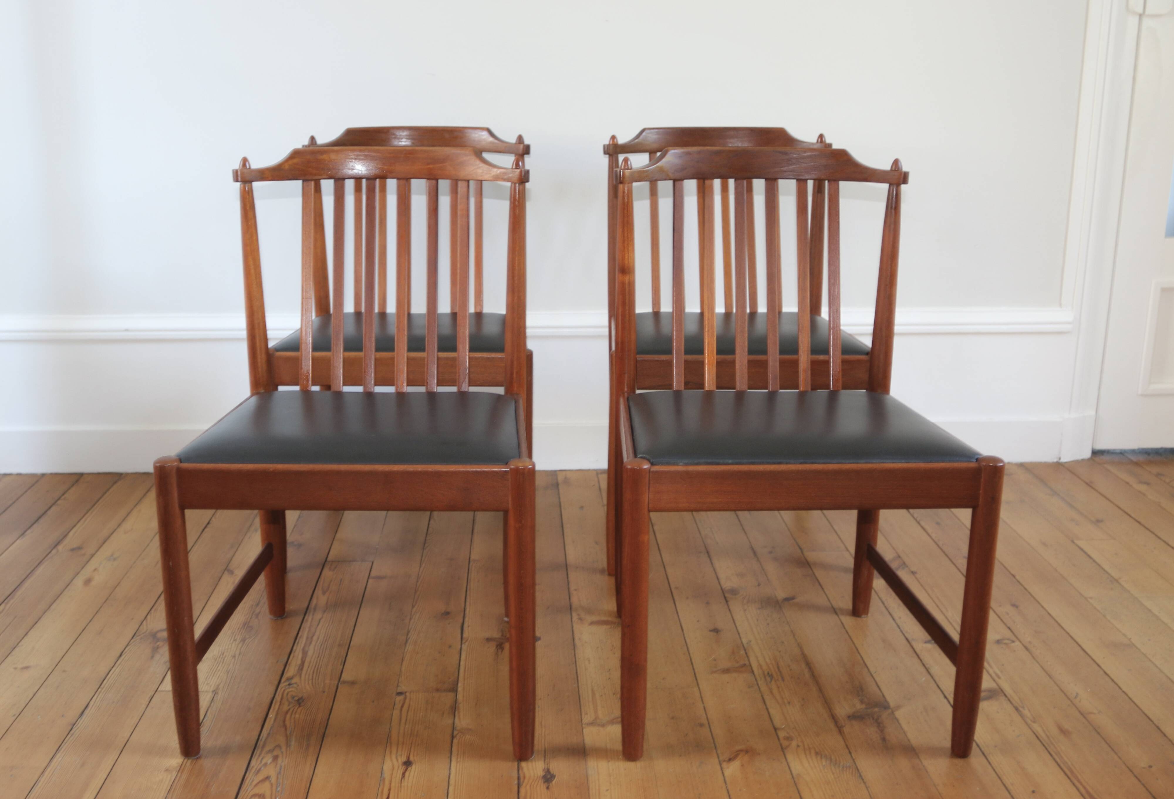Set of 4 vintage Scandinavian teak Breox chairs, 1960