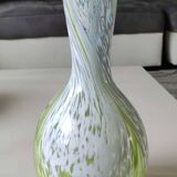 Ball vase/Blown glass. Smoked scroll patterns. Murano style. Height 30 cm