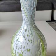 Ball vase/Blown glass. Smoked scroll patterns. Murano style. Height 30 cm