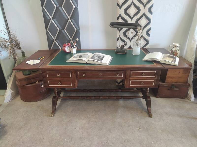 Double-sided mahogany empire desk