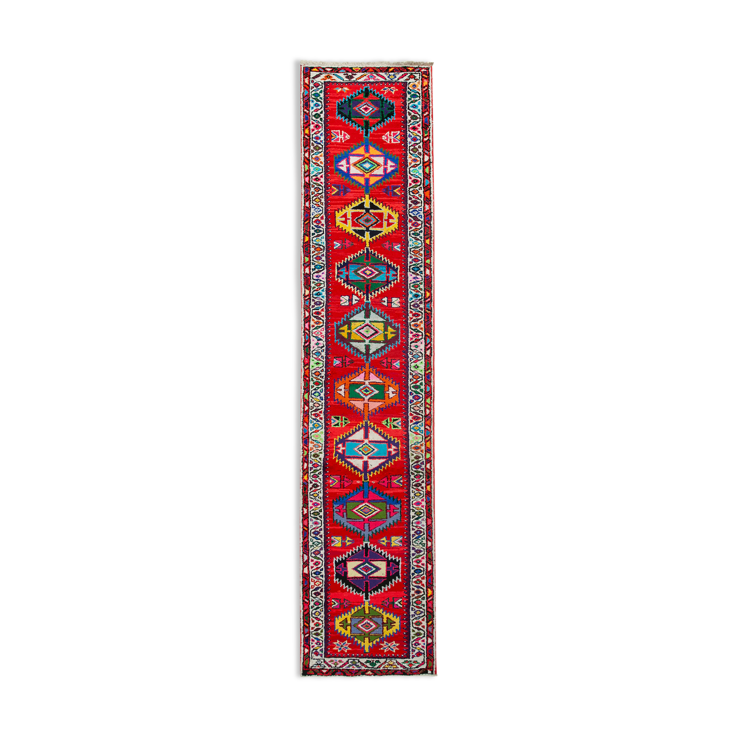 Handwoven Decorative Anatolian Red Runner Carpet 84 cm x 382 cm