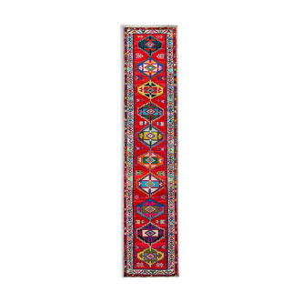Handwoven Decorative Anatolian Red Runner Carpet 84 cm x 382 cm