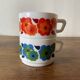 Duo de tasses arcopal vintage années 80, motif Lotus