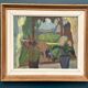 Swedish Oil on Panel – “Window View with Windmill”
