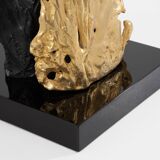 Paire de lampes bronze et résine de Philippe Cheverny 1970s