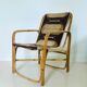 Rattan armchair and fabric, France 60s