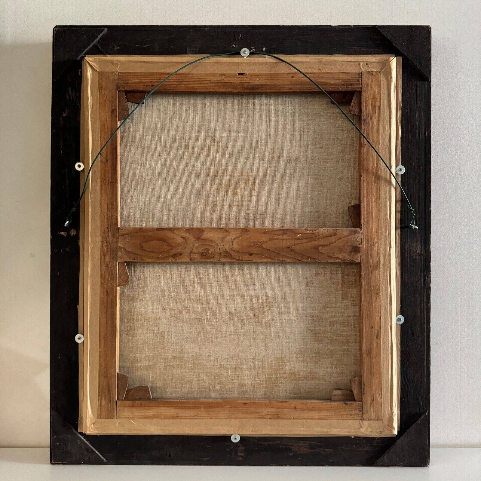 Oil on canvas, woman with umbrella in undergrowth, 19th century