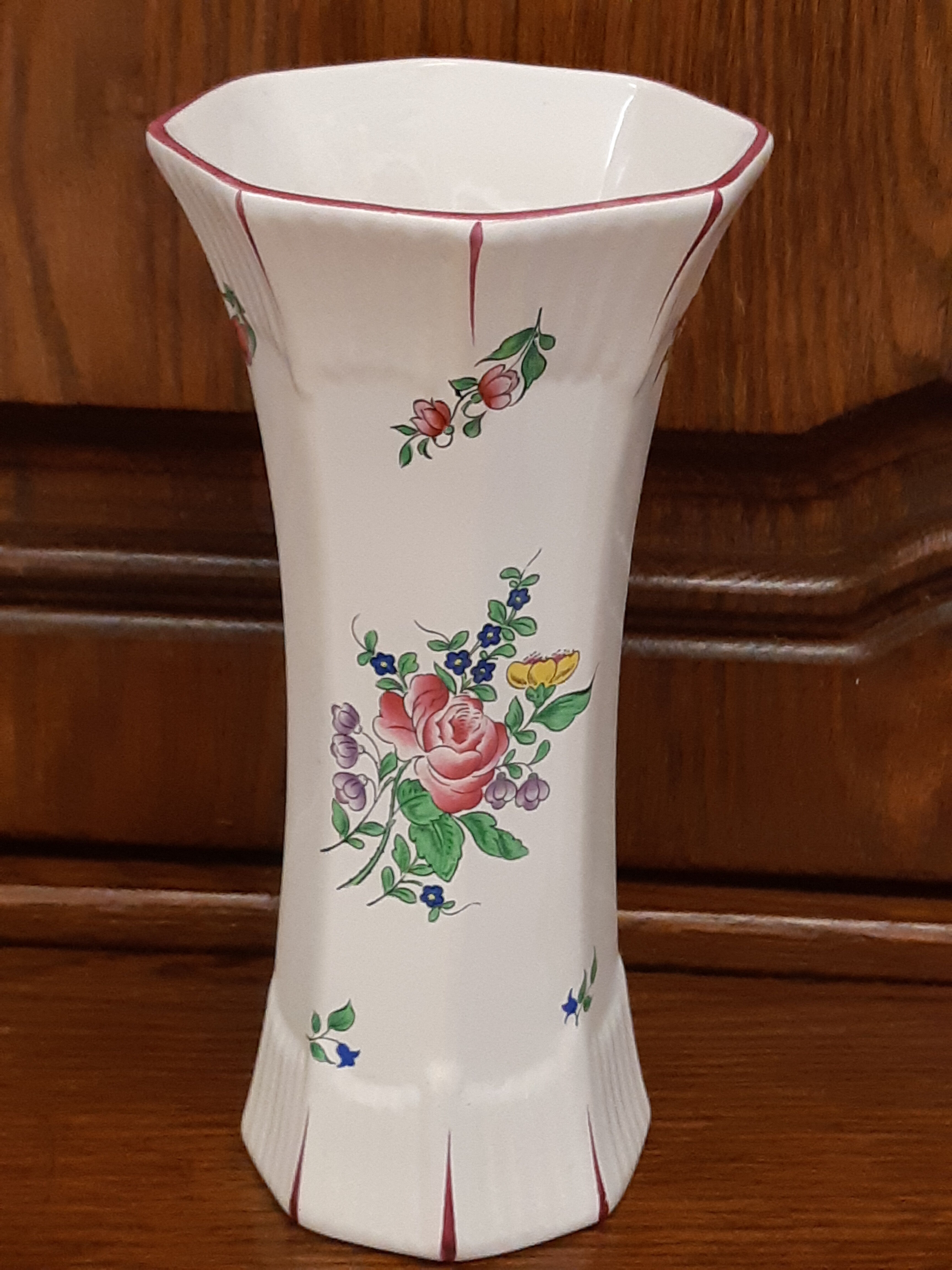 Vase Lunéville KG in painted ceramic enamelled decoration Lamppost
