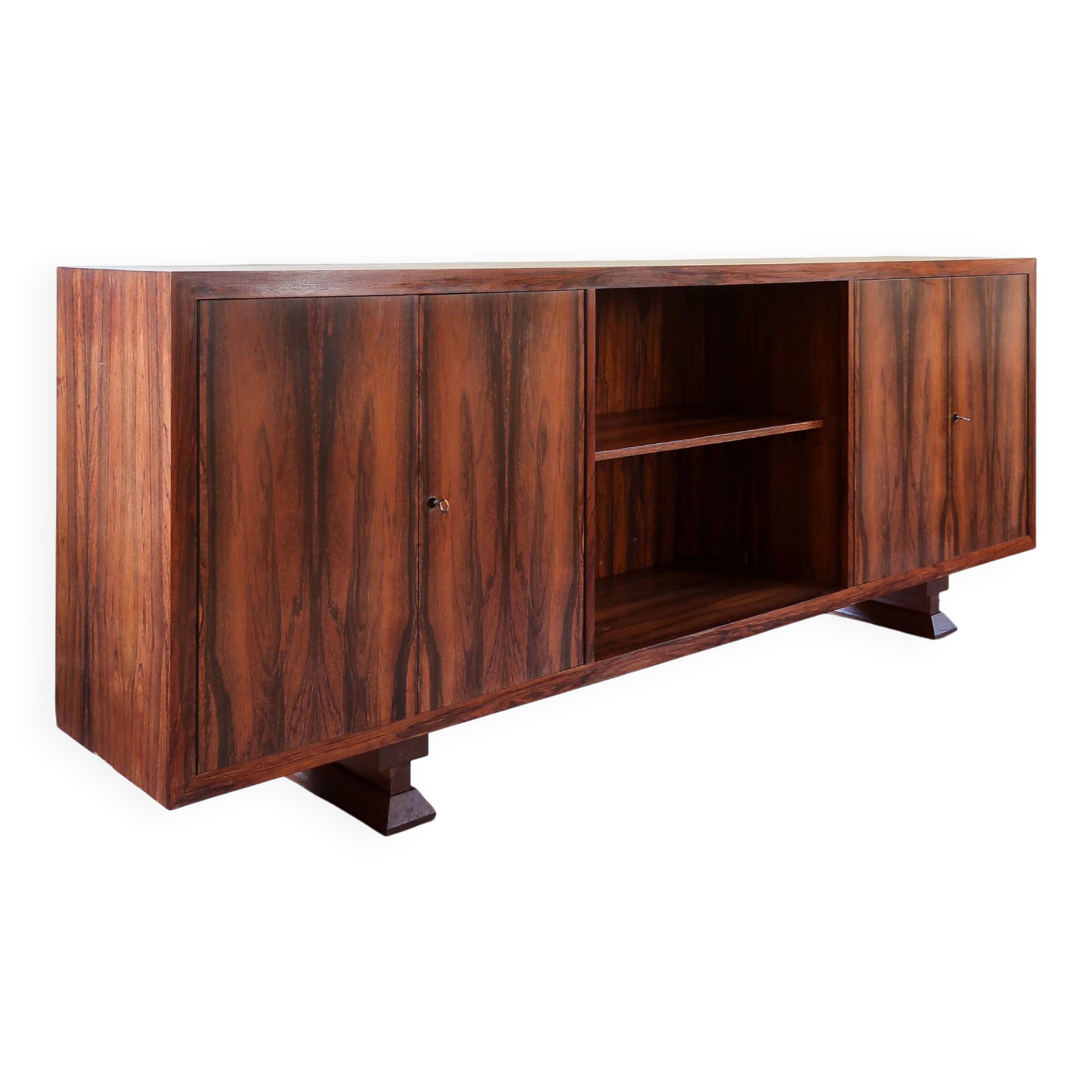 Large rosewood sideboard, 2 doors and central niche.