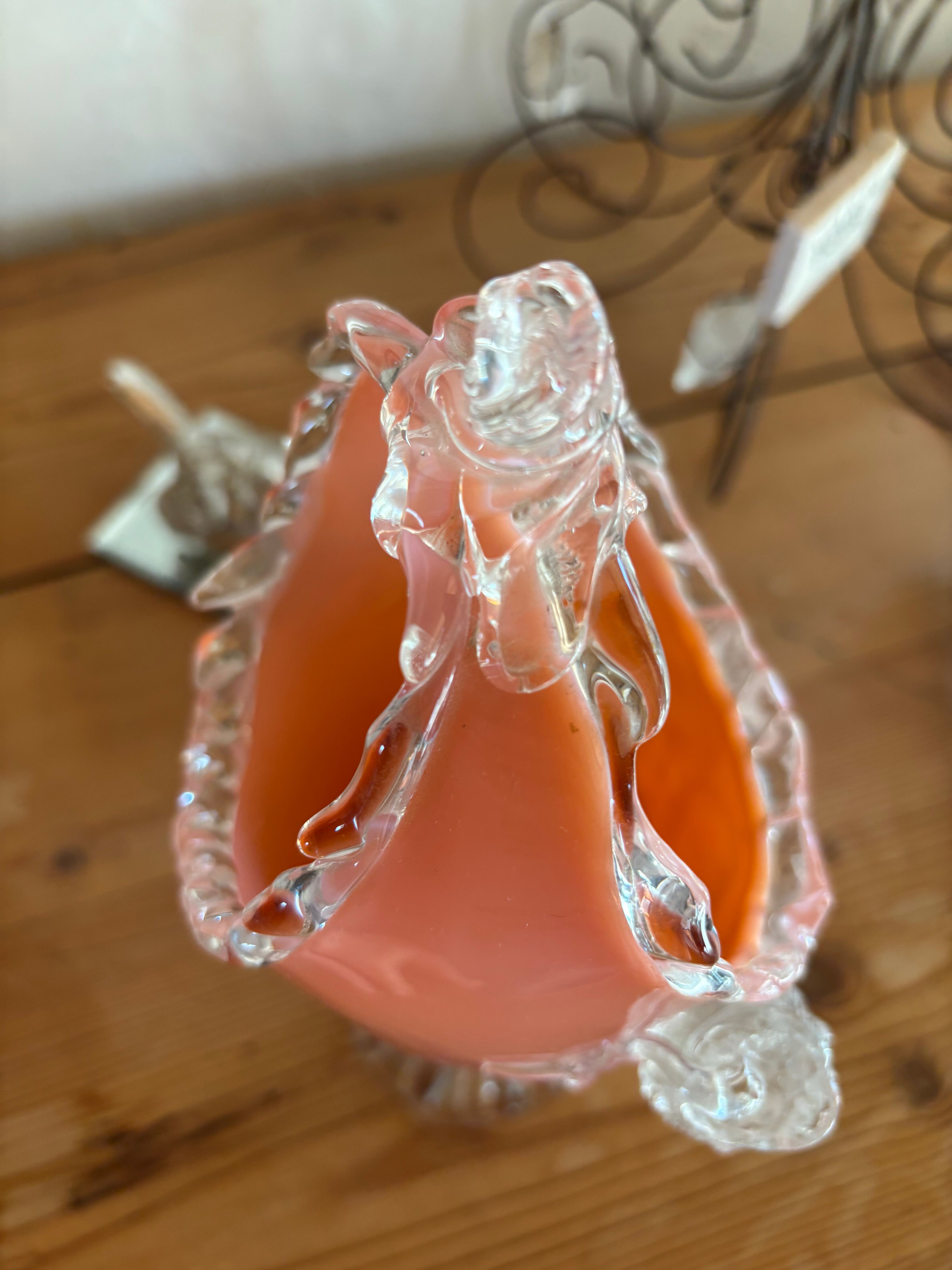 Pink opaline vase with added fruits