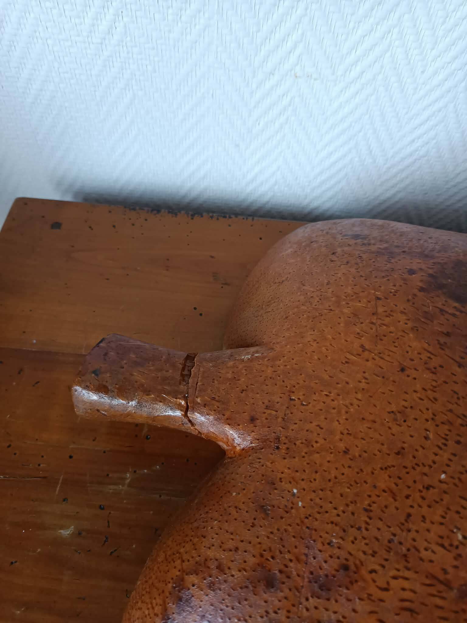Large brutalist wooden bowl, 65 cm
